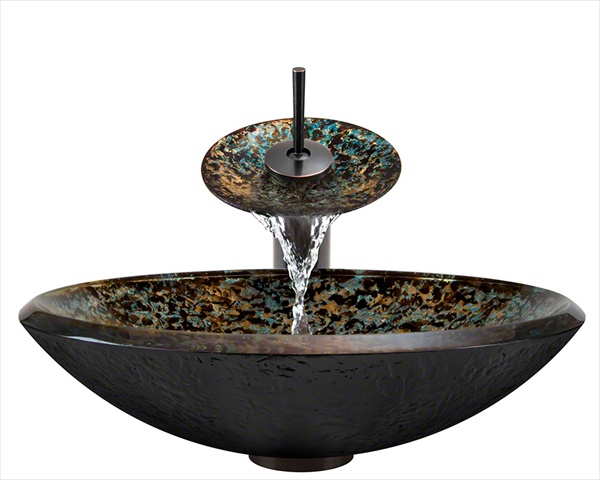 634-wf-orb Oil Rubbed Bronze Bathroom Waterfall Faucet Ensemble