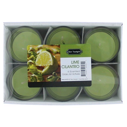 Csglc Lime Cilantro 1.5 Oz. Glass Jar Votives , 6 Pack