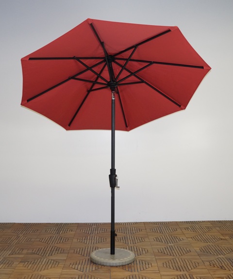 7.5 X 8 Ft. Rib Premium Market Umbrella - Licorice Frame, Paprika Canopy