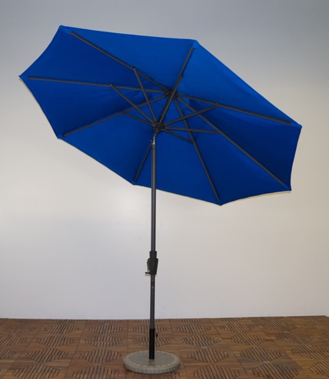 9 X 8 Ft. Rib Premium Market Umbrella - Durango Frame, Pacific Blue Canopy