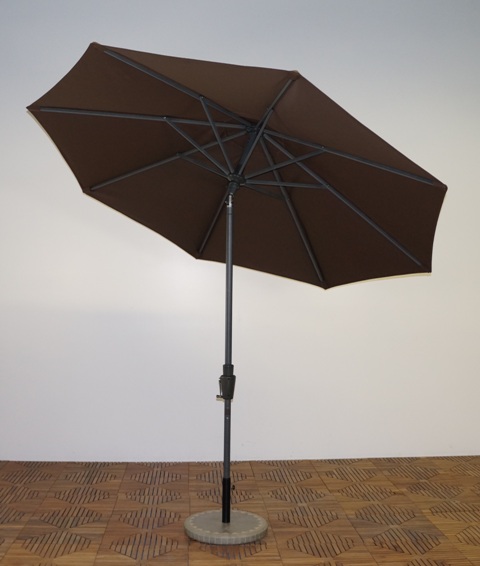 9 X 8 Ft. Rib Premium Market Umbrella - Durango Frame, Kona Brown Canopy