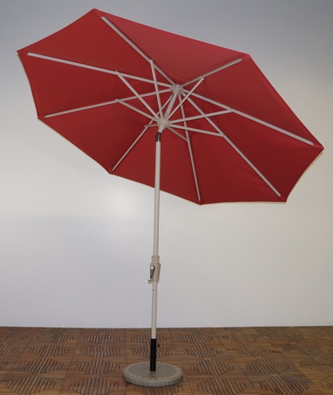 Um9-as-201 9 X 8 Ft. Rib Premium Market Umbrella - Aspen Frame, Paprika Canopy
