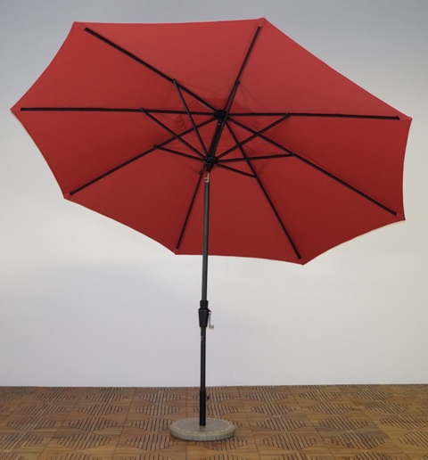 11 X 8 Ft. Premium Market Umbrella - Licorice Frame, Paprika Canopy