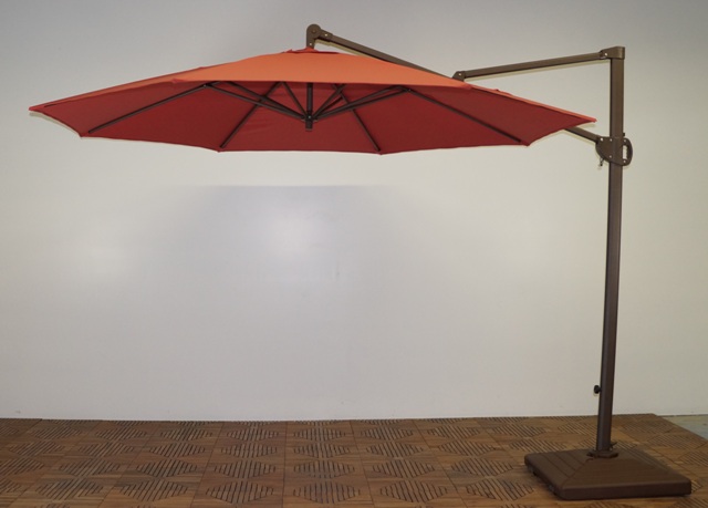 M952rb-201 11 Ft. Trigger Lift Cantilever Umbrella, Frame - Doro Brown, Canapy Paprika