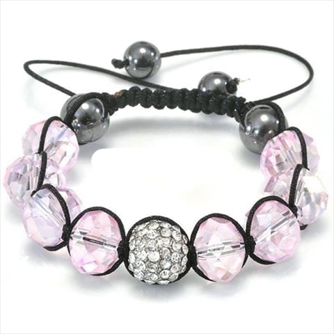 17076 Shambala-style Crystal Bracelet, Rosaline Pink