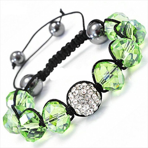 17077 Shambala-style Crystal Bracelet, Emerald Green