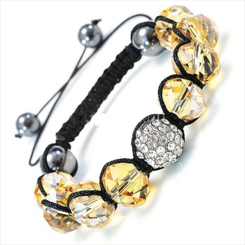 17078 Shambala-style Crystal Bracelet, Light Topaz