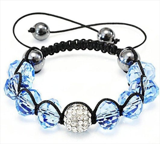 17080 Shambala-style Crystal Bracelet, Aquamarine