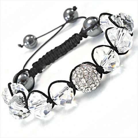 17084 Shambala-style Crystal Bracelet, Clear