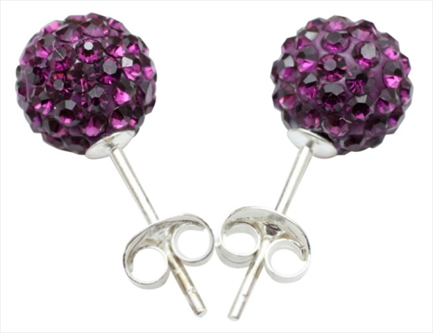 17385 Swarovski Elements Crystal Pave Balla Earrings, Purple
