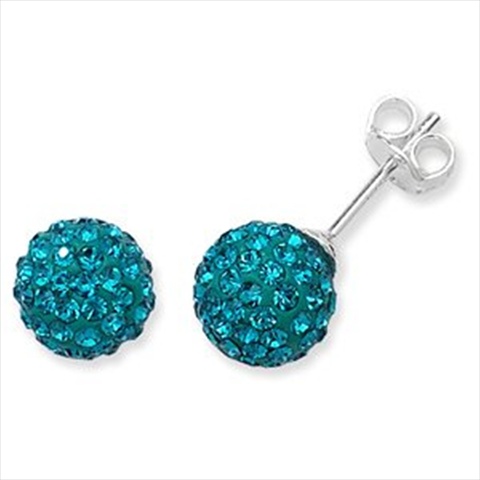 17386 Swarovski Elements Crystal Pave Balla Earrings, Turquoise