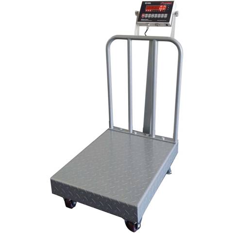 Op-915bwdp-1824-500 Ntep Portable Floor Scale - 18 X 24 In., 500 X 0.1 Lb. With Back Rail, Wheels & Diamond Plate