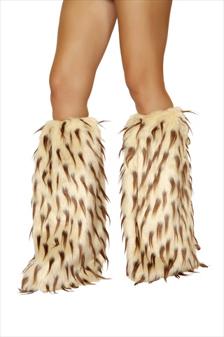 14-lw4473-cam-brwn-o-s Synthetic Fur Leg Warmer- One Size - Camel & Brown