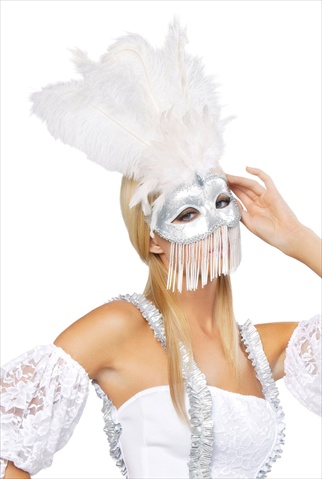 14-m4309-as-o-s Beaded Masquerade Mask, One Size