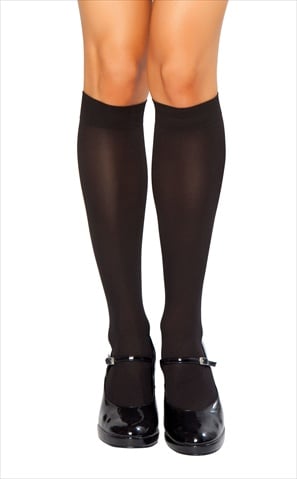 14-stc202-blk-o-s Knee High Stockings, One Size - Black