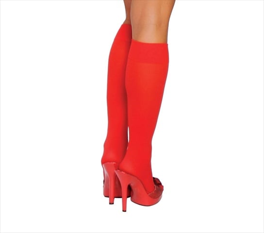 14-stc202-red-o-s Knee High Stockings, One Size - Red