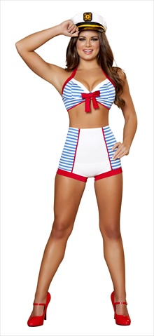 14-4395-as-s-m 3 Pieces Playful Pinup Sailor, Small-medium - Blue & White