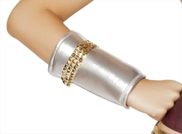 14-gl104-as-o-s Wrist Cuffs With Gold Trim Detail, One Size