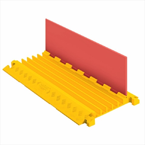 Cp5x125-gp-o-y Polyurethane Heavy-duty General-purpose 5-channel Cable Protector With T-shaped Connectors, Orange Lid With Yellow Ramp