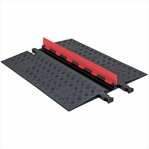 Gd1x75-o-b Polyurethane Heavy Duty 1 Channel Low Profile Cable Protector With Ada Compliant Ramp, Orange Lid With Black Ramp