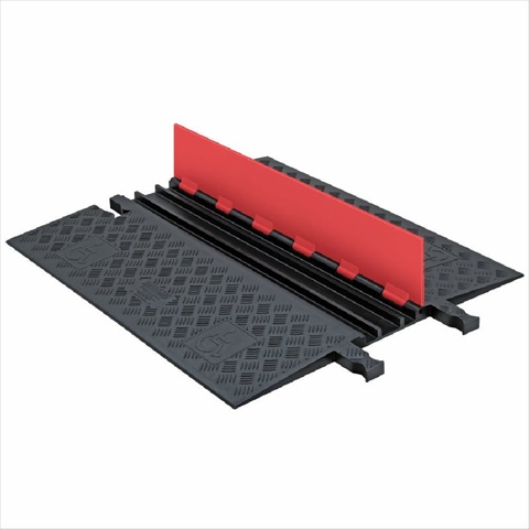 Gd3x75-o-b Heavy Duty 3 Channel Low Profile Cable Protector With Ada Compliant Ramp, Orange Lid With Black Ramp