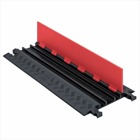 Gd3x75-st-o-b Polyurethane Heavy Duty 3 Channel Low Profile Cable Protector With Standard Ramp, Orange Lid With Black Ramp