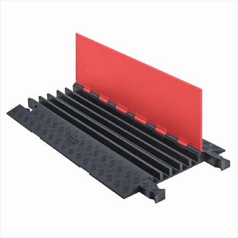 Gd5x125-o-b Polyurethane Heavy Duty 5 Channel Cable Protector With Connector, Orange Lid With Black Ramp