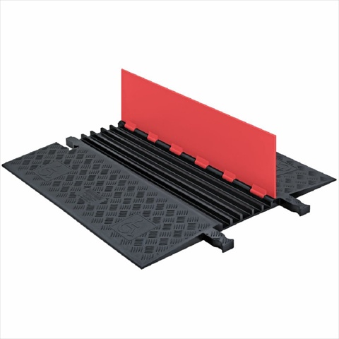 Gd5x75-o-b Polyurethane Heavy Duty 5 Channel Low Profile Cable Protector With Ada Compliant Ramp, Orange Lid With Black Ramp