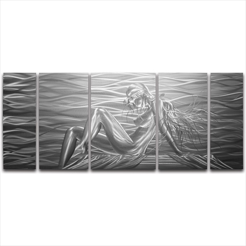 Ma10008 55 X 24 In. Beauty By The Sea 5-panel Handmade Metal Wall Art