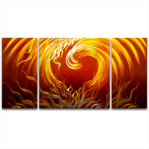 Ma10033 48 X 24 In. Passion Burns 3-paneled Handmade Metal Wall Art