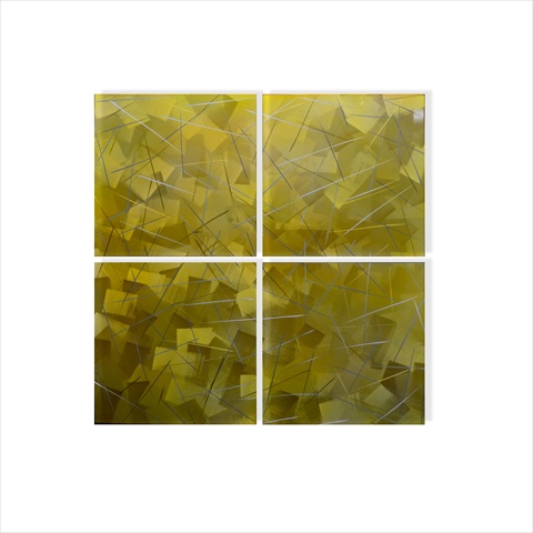 Ma10093 32 X 32 In. Gilded Squares 4-paneled Handmade Metal Wall Art