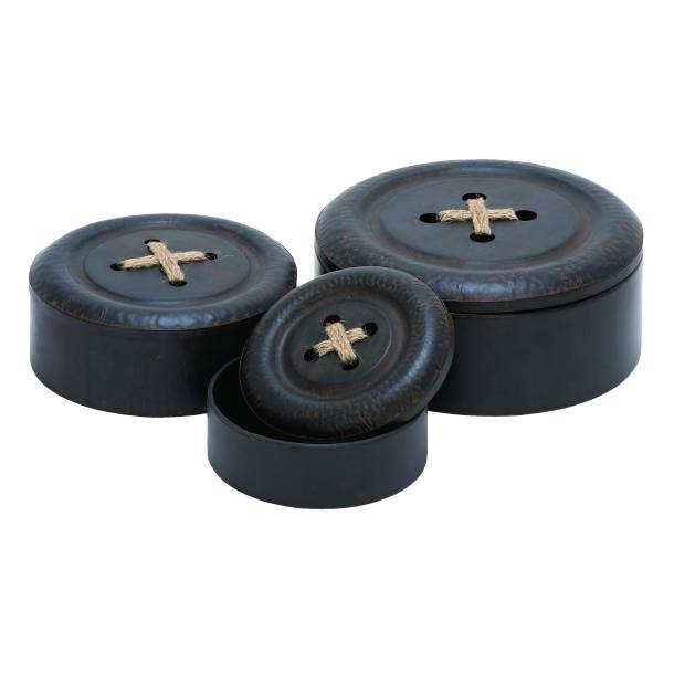 S 20202 Metal Button Boxes - Set Of 3