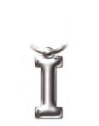 Solid Metal Initial Keyring - I