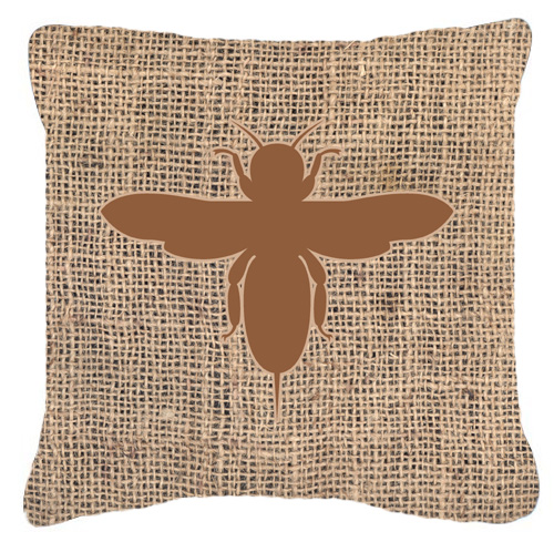 BB1057-BL-BN-PW1818 18 x 18 in. Bee Burlap And Brown Indoor & Outdoor Fabric Decorative Pillow