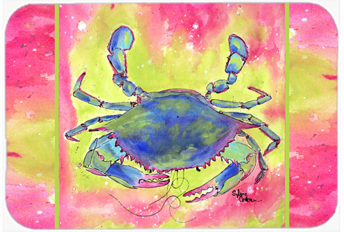 8343-cmt Bright Pink And Blue Crab Kitchen Or Bath Mat - 20 X 30 In.