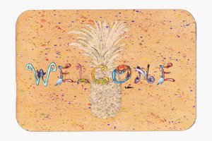 8559-cmt 20 X 30 In. Welcome Pineapple In Tan Kitchen Or Bath Mat