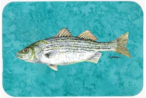 15 X 12 In. Fish Striped Bass Glass Cutting Board - Large