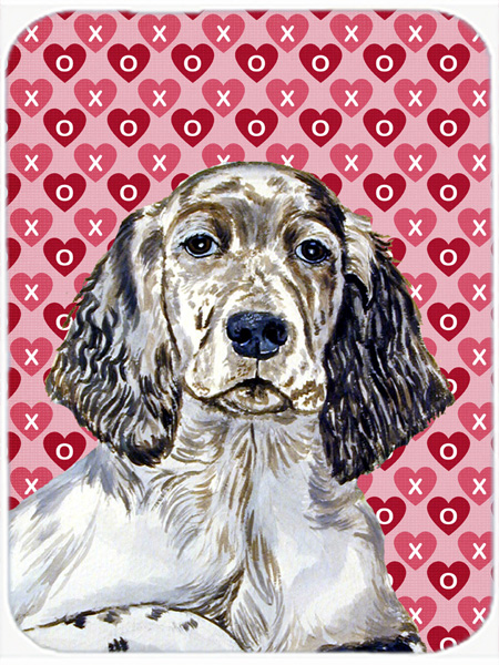 Lh9142lcb 15 X 12 In. English Setter Hearts Love And Valentines Day Glass Cutting Board - Large