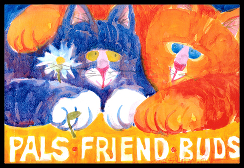 UPC 766191814535 product image for 24 x 36 in. Cats Pals Friends Buds Indoor Or Outdoor Mat | upcitemdb.com