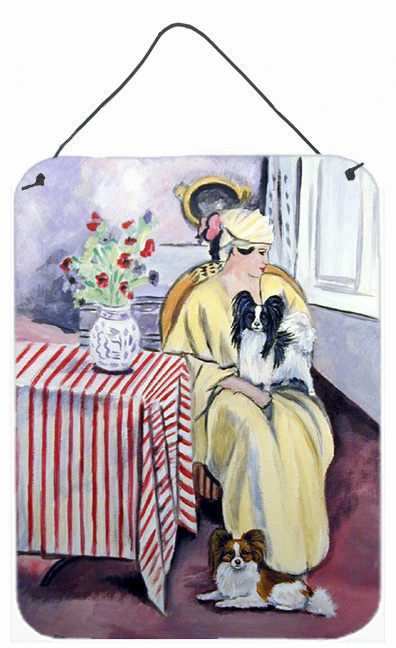 UPC 780475000087 product image for Lady with her Papillon Aluminium Metal Wall Or Door Hanging Prints | upcitemdb.com