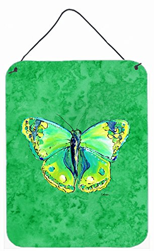 8863ds1216 Butterfly Green On Green Aluminium Metal Wall Or Door Hanging Prints - 12 X 16 In.
