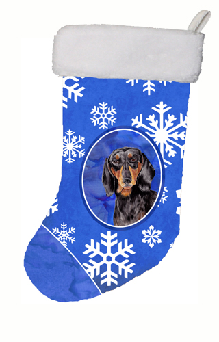 UPC 785578171665 product image for Dachshund Winter Snowflakes Christmas Stocking 11 x 18 in. | upcitemdb.com