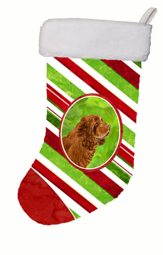 SS4579-CS 11 x 18 in. Sussex Spaniel Winter Snowflakes Christmas Stocking
