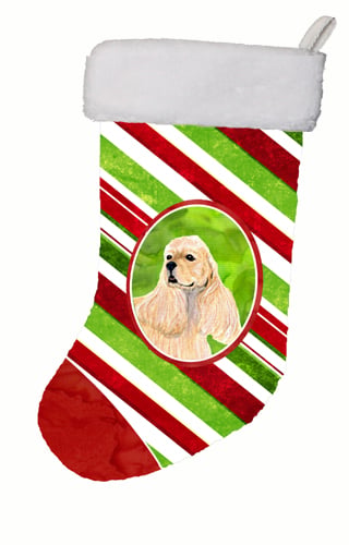 SS4591-CS 11 W x 8 H in. Cocker Spaniel Winter Snowflakes Christmas Stocking
