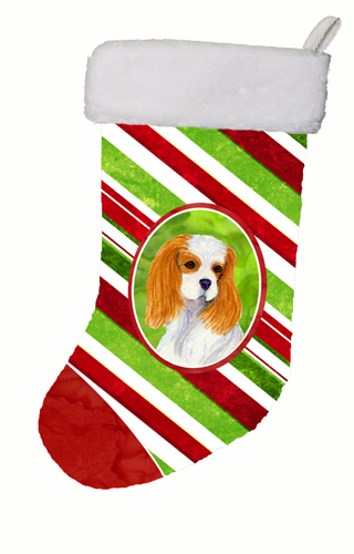 Cavalier Spaniel Winter Snowflakes Christmas Stocking - 11 W x 8 H in.