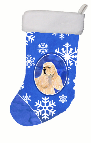 Cocker Spaniel Winter Snowflakes Christmas Stocking