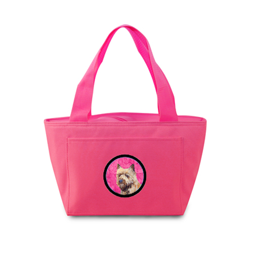 Lh9365pk-8808 Pink Cairn Terrier Zippered Insulated School Washable And Stylish Lunch Bag Cooler