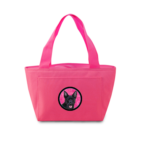 Pink Australian Kelpie Zippered Insulated School Washable And Stylish Lunch Bag Cooler