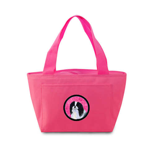 Pink Japanese Chin Zippered Insulated School Washable And Stylish Lunch Bag Cooler