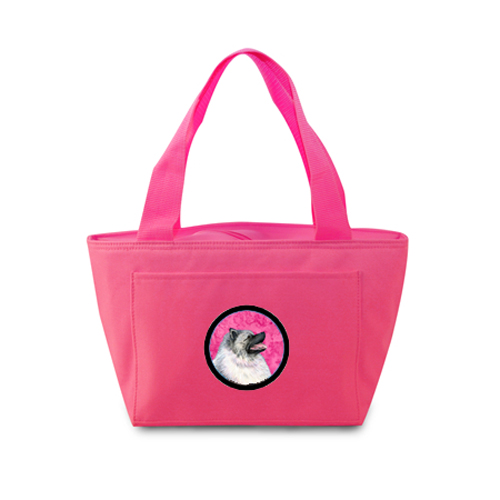 Pink Keeshond Zippered Insulated School Washable And Stylish Lunch Bag Cooler